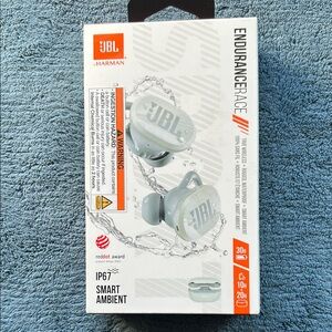 JBL Endurance Race Earbuds in Light Gray